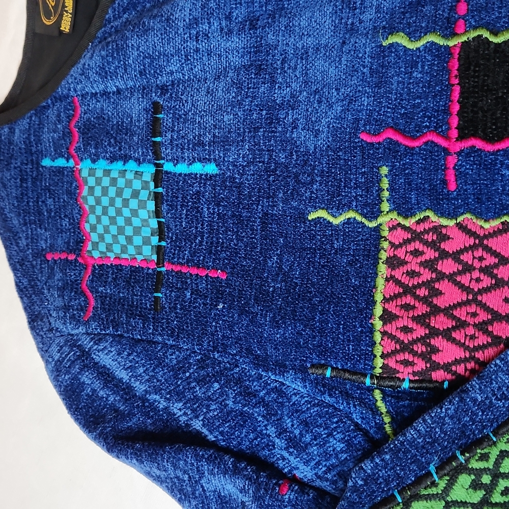 Allure Vintage Patchwork Cardigan Sweater. Size L - Picture 7 of 13